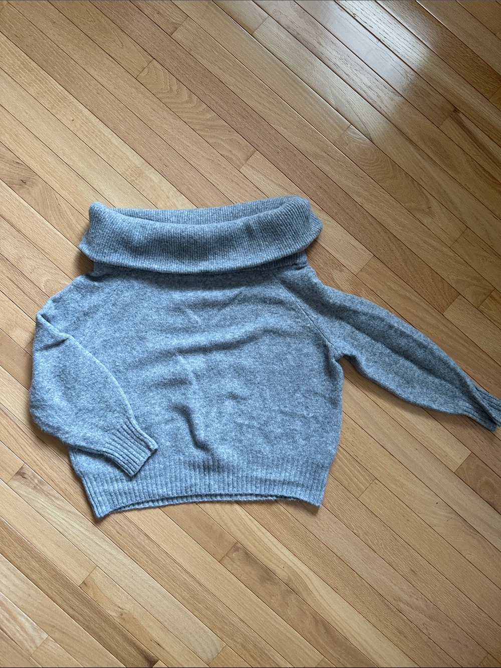 Cozy Off-the-Shoulder Gray Women's Sweater